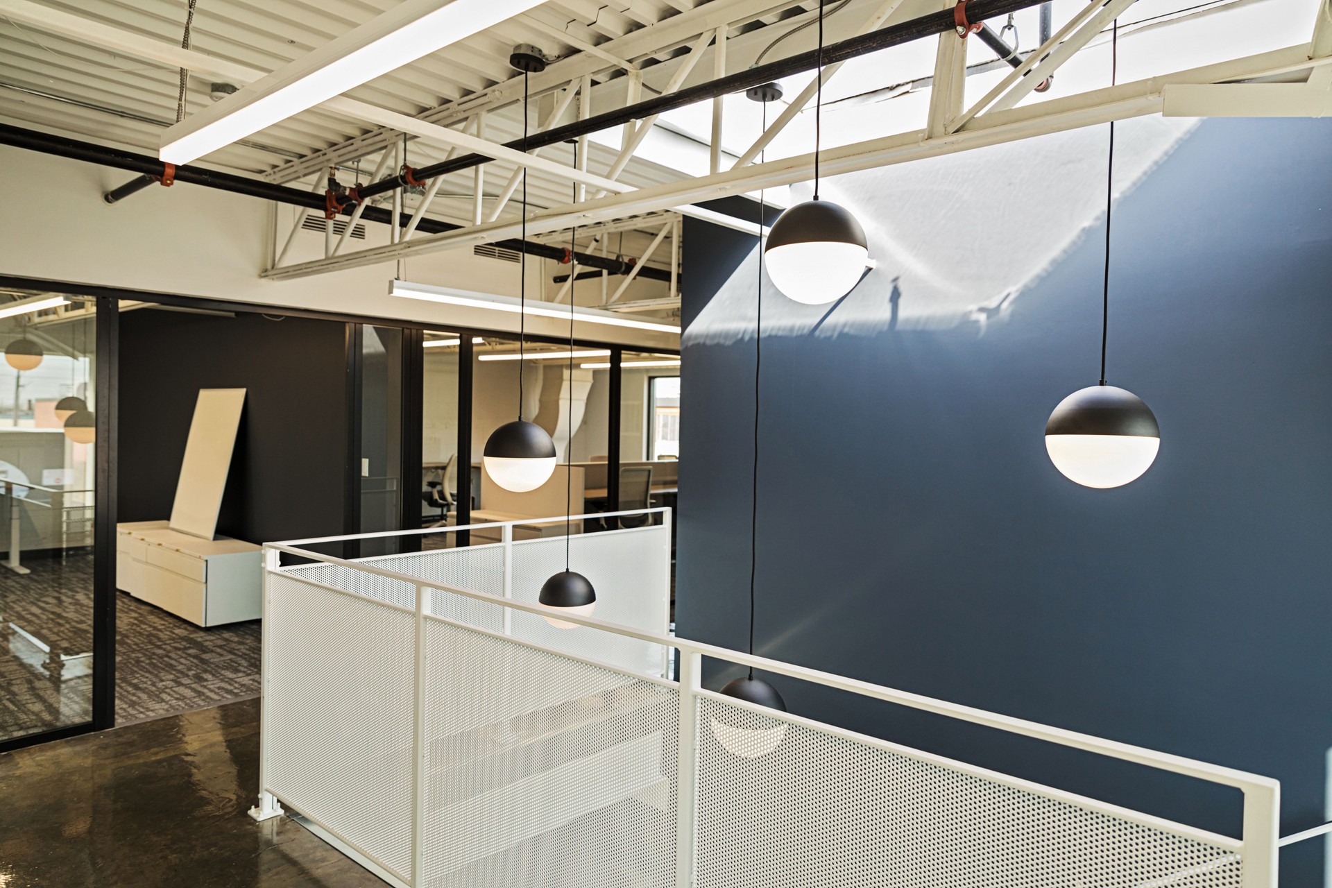 Modern Office Hallway with a Skylight